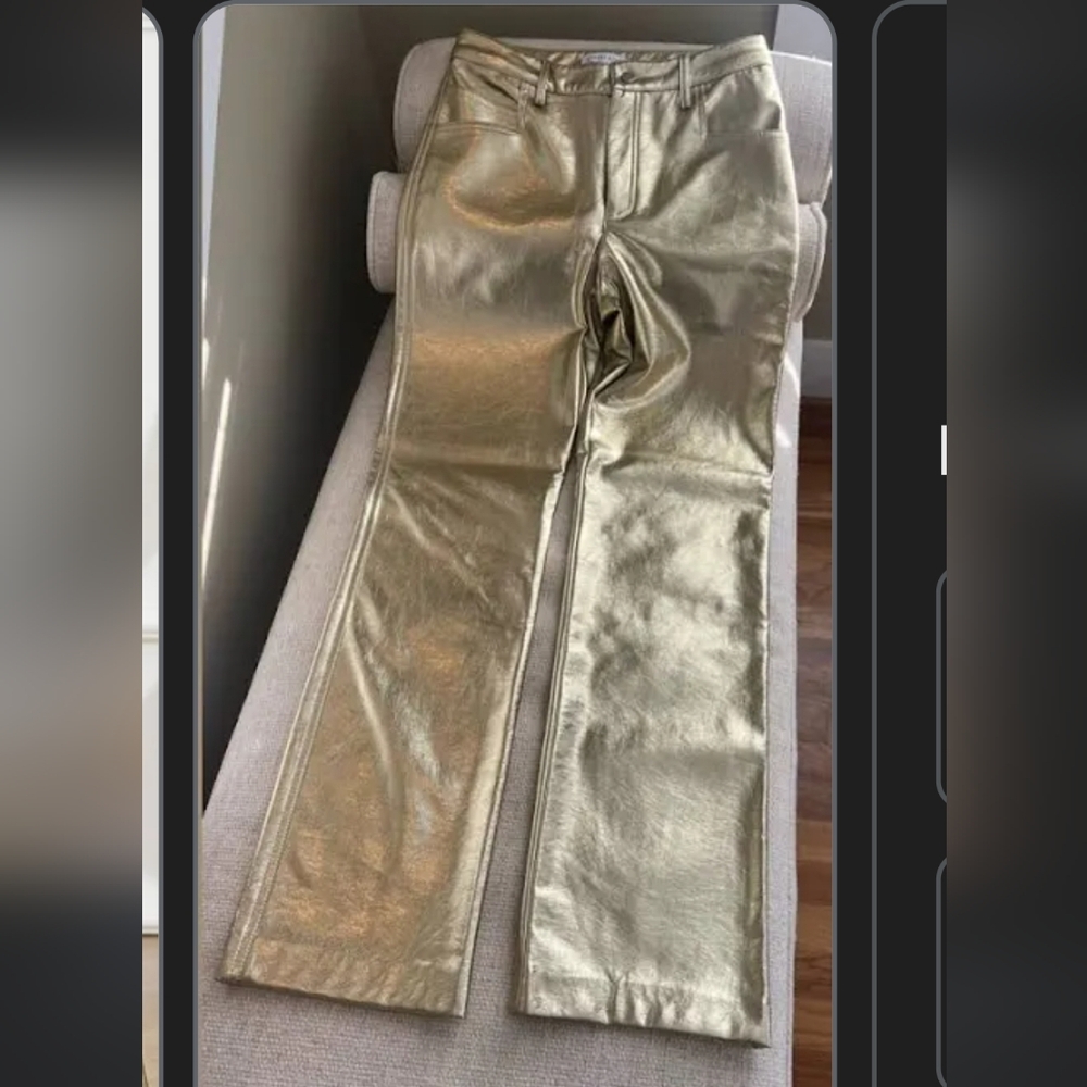 Gianni Bini Metallic Gold Faux Leather Pants - Sizes 8 & 10